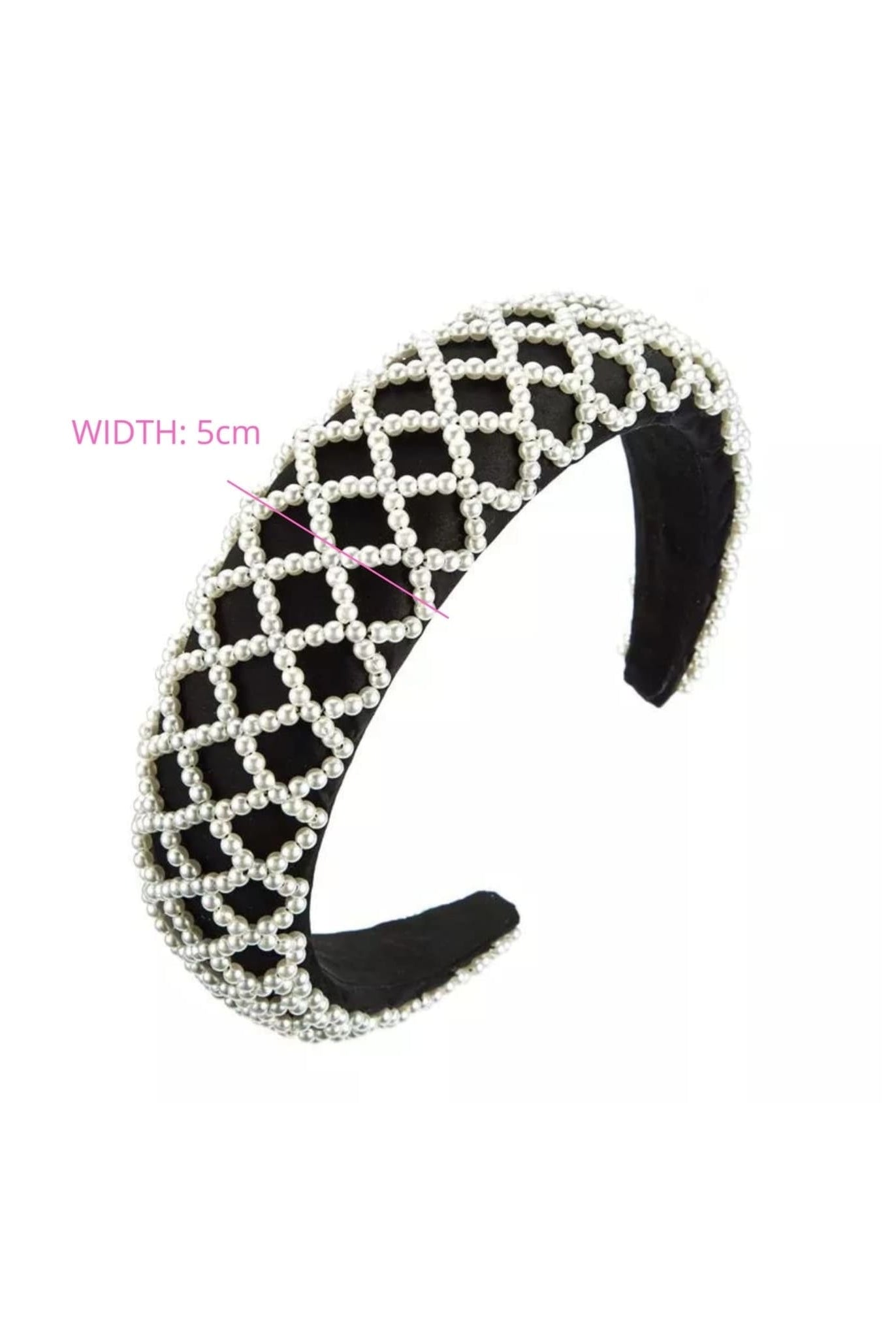 Luxury Hairband With Pearls Size