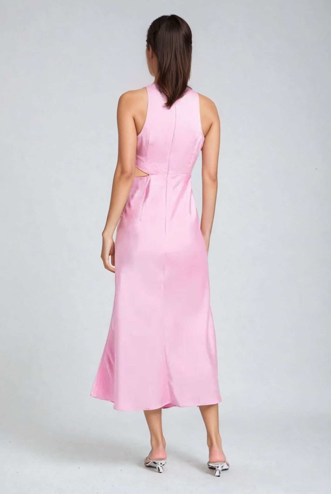 Pink Satin Crepe Dress
