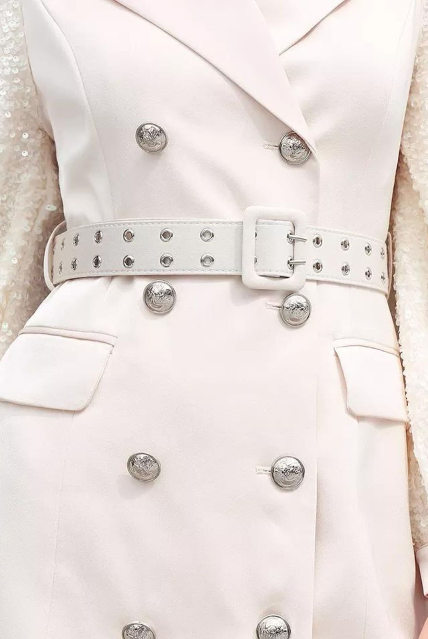 Satin Jacket With Sequin Sleeves