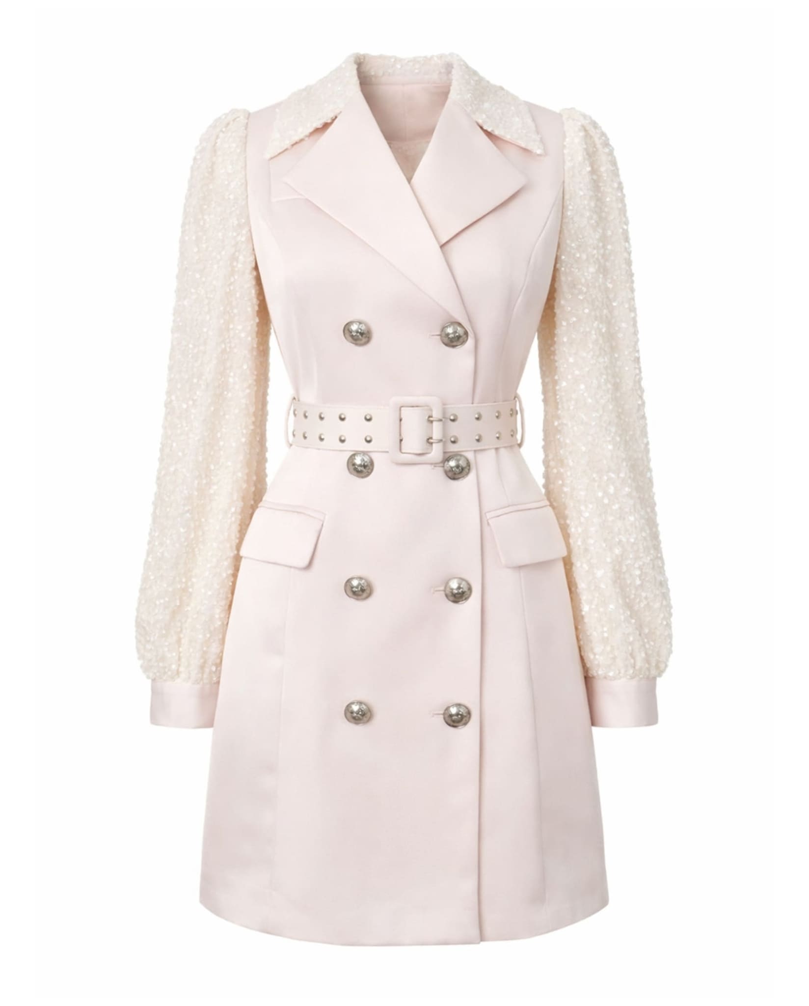 Satin Jacket With Sequin Sleeves