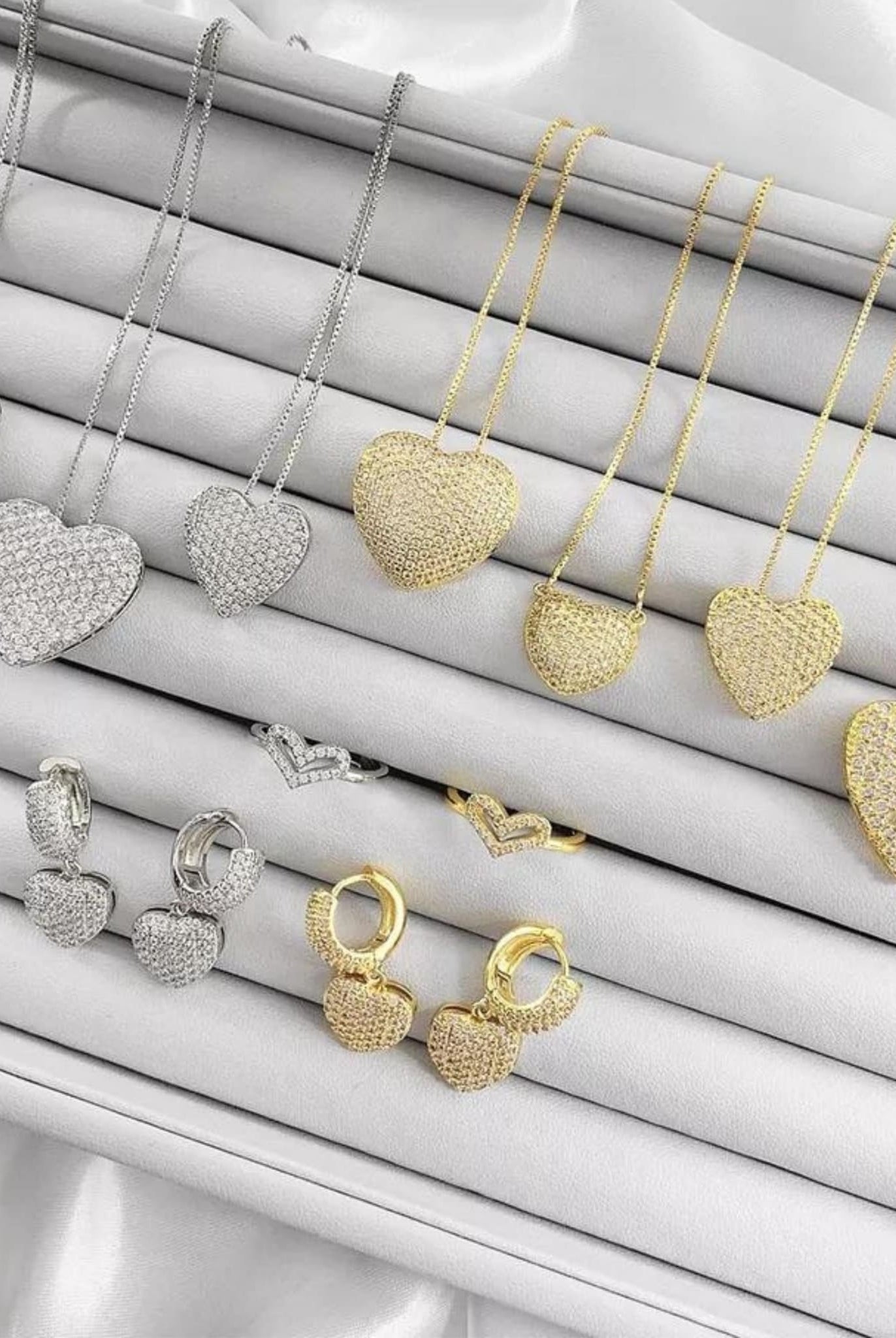 Sparkling Heart Necklace In Gold