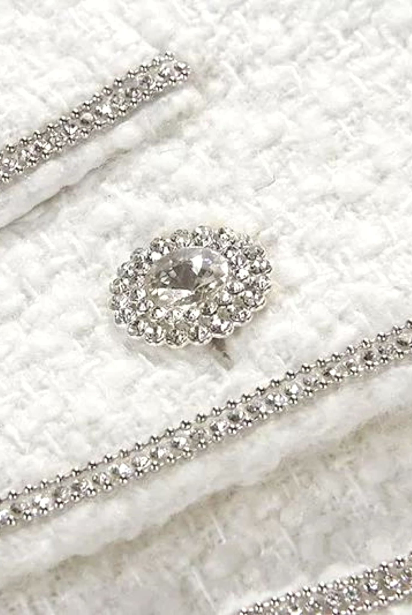 Tweed Jacket With Rhinestone Trim