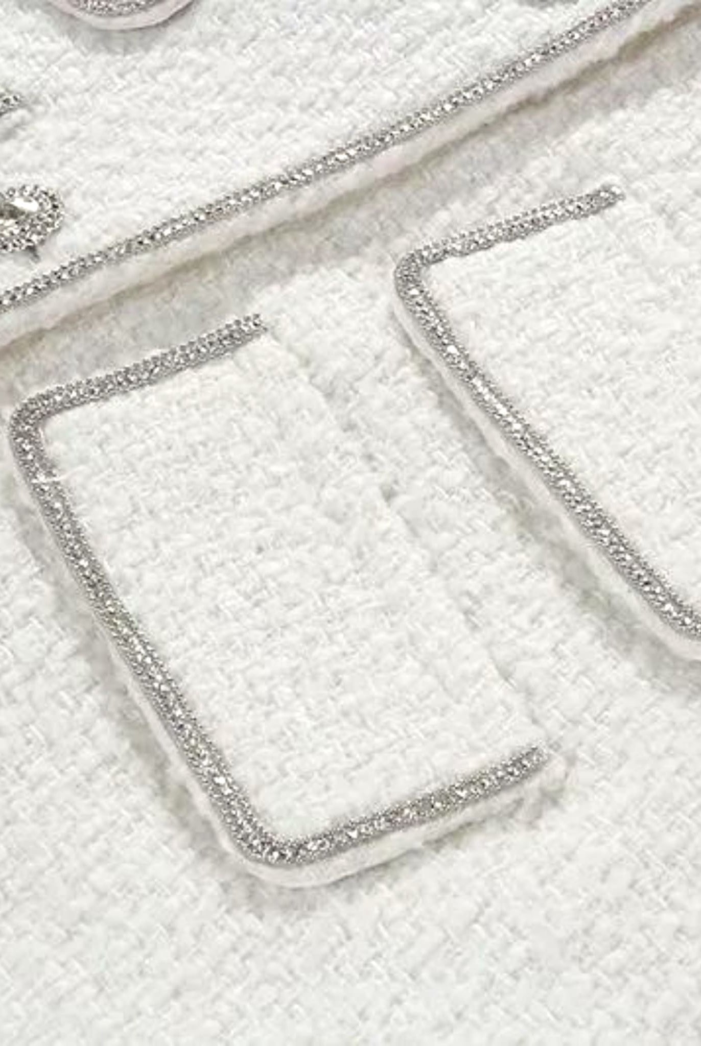 Tweed Jacket With Rhinestone Trim