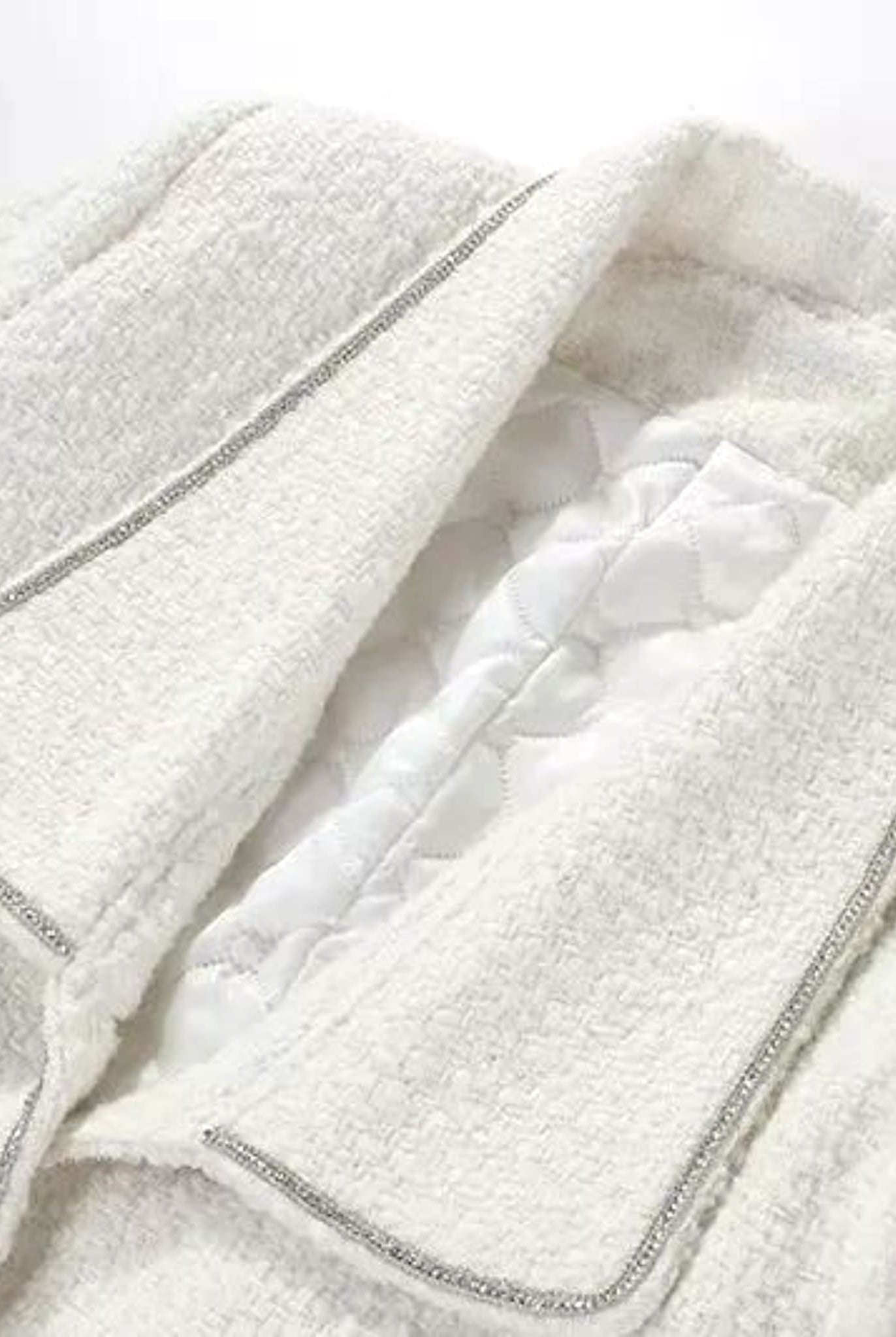 Tweed Jacket With Rhinestone Trim