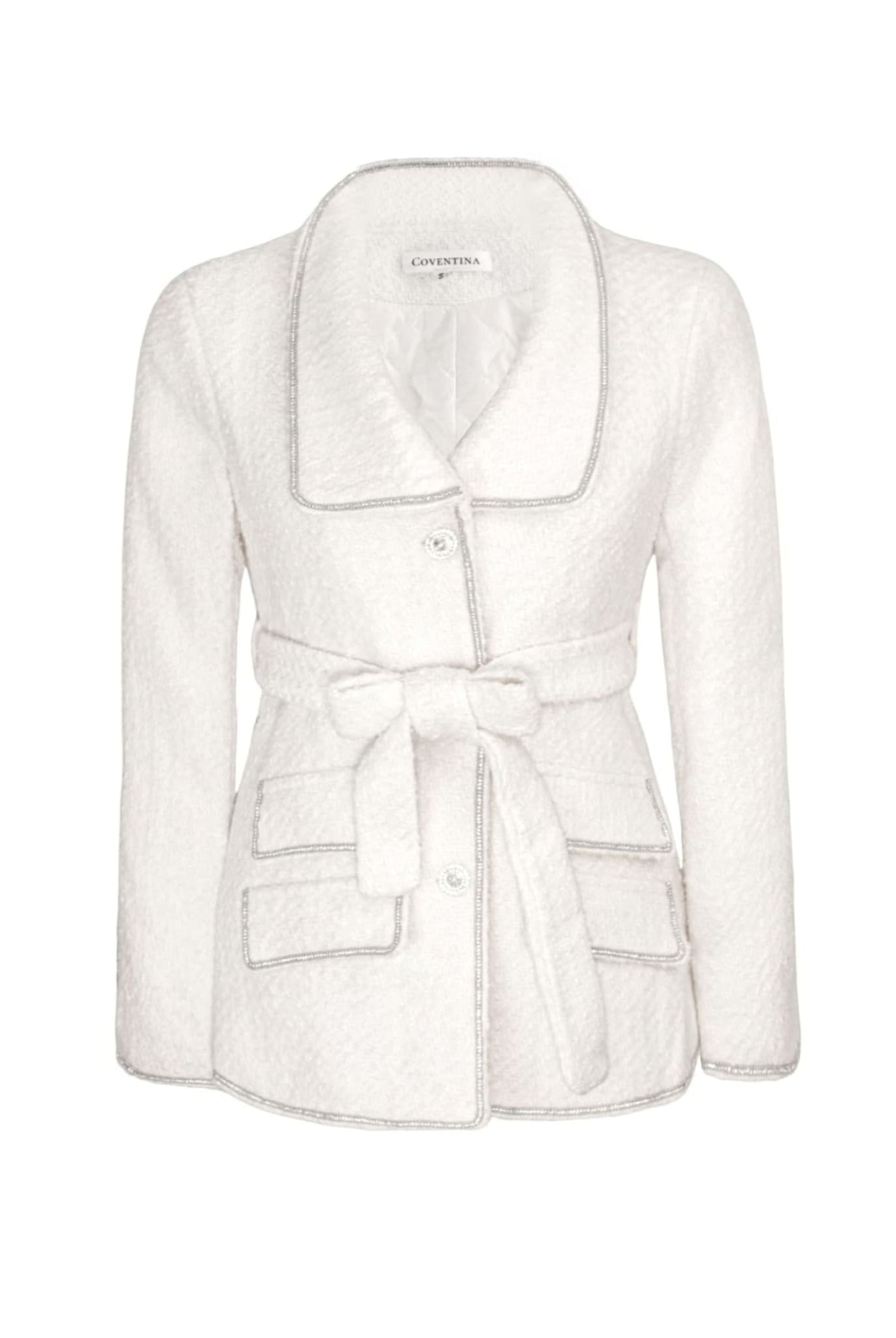 Tweed Jacket With Rhinestone Trim