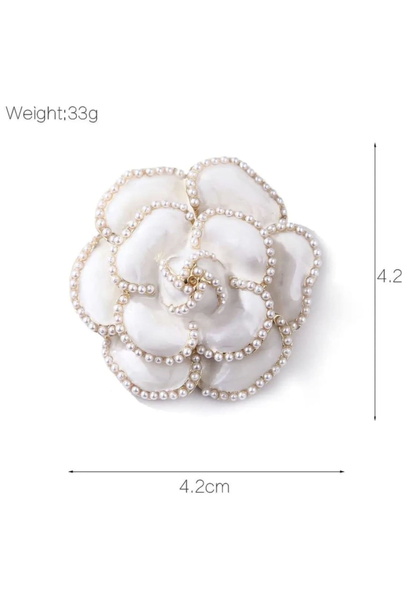 Vintage Style Camellia Brooch Size