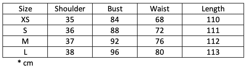 Blue Print Shirt Dress Size Chart