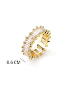 Adjustable Crystal Ring In Gold Size