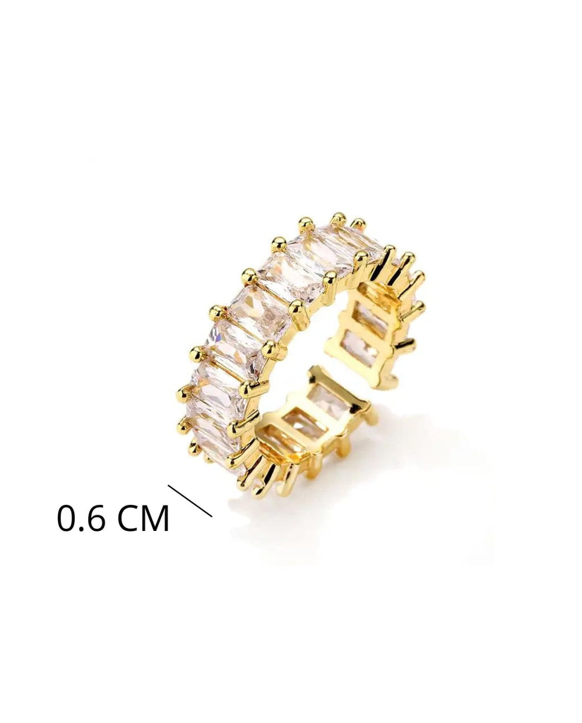 Adjustable Crystal Ring In Gold Size