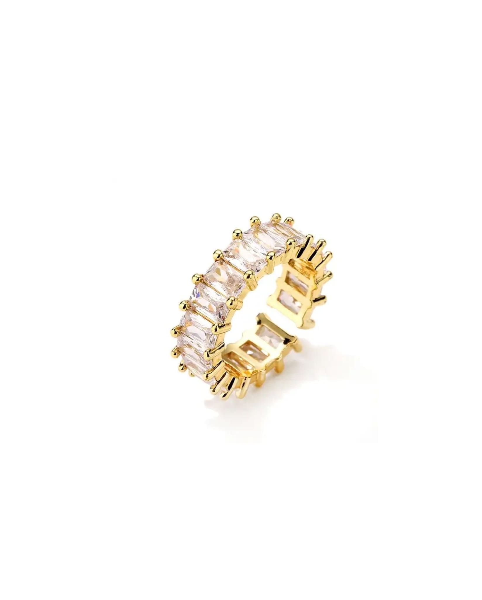 Adjustable Crystal Ring In Gold