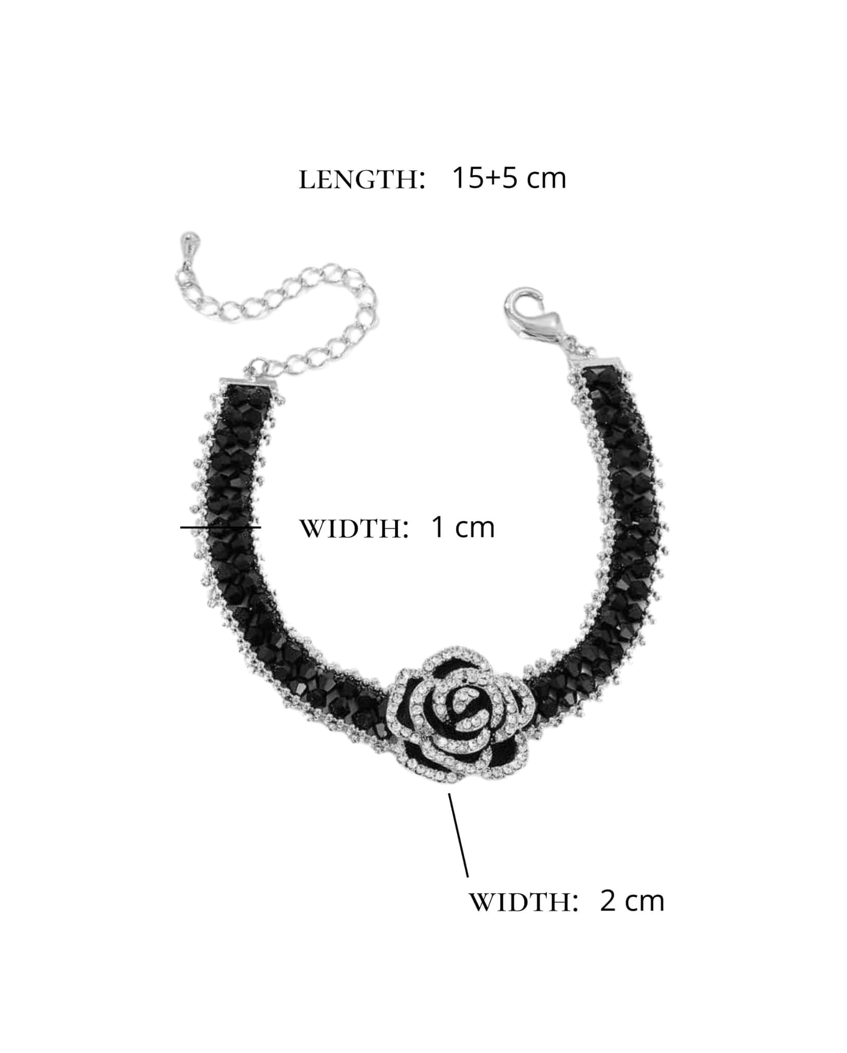 Black Camellia Bracelet Size