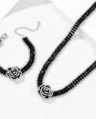 Black Camellia Choker Necklace