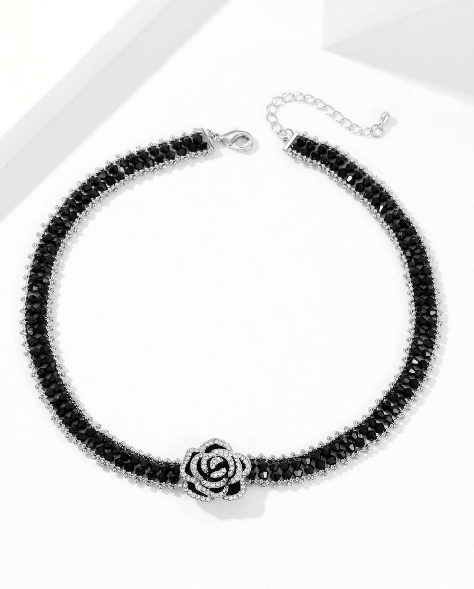 Black Camellia Choker Necklace