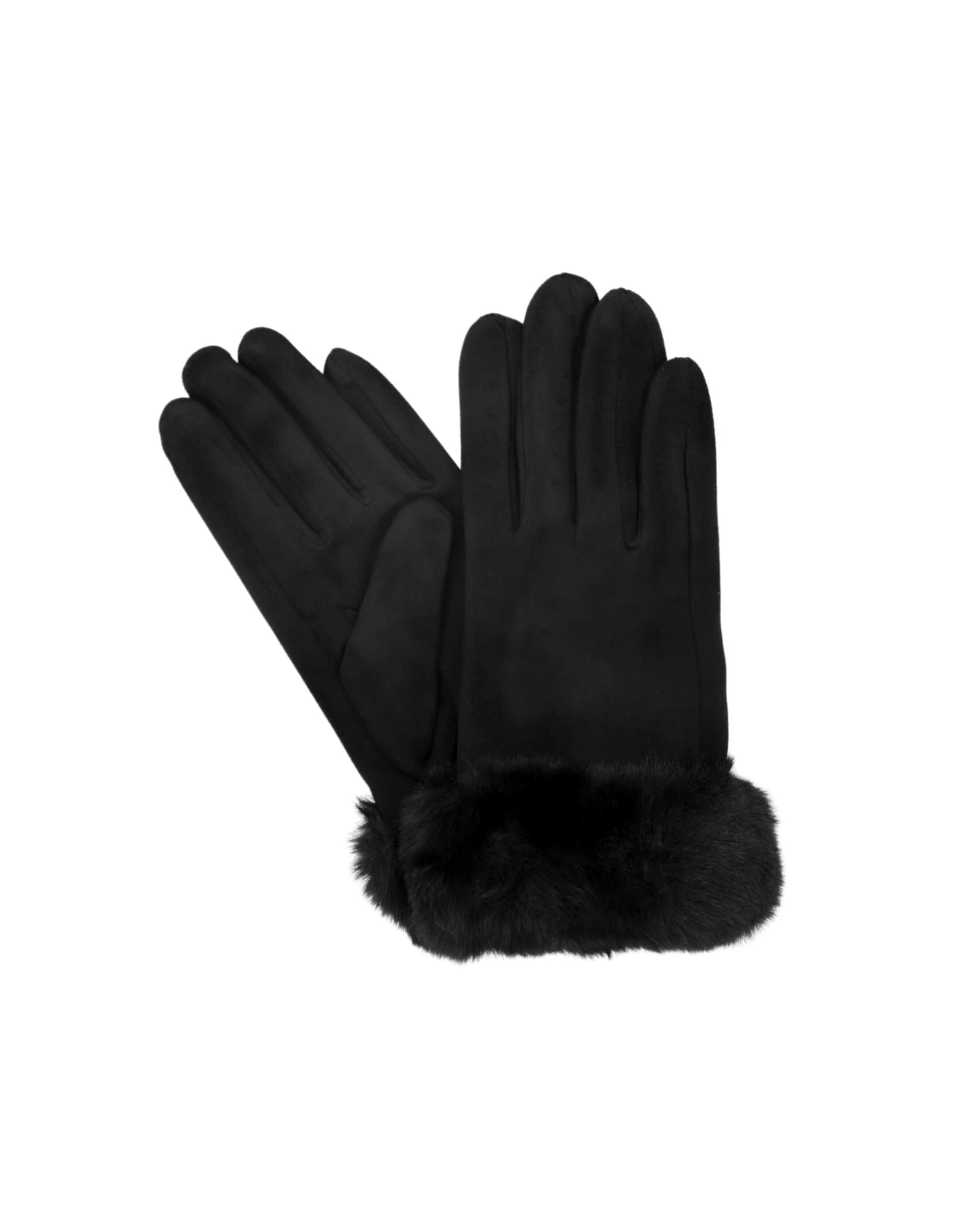 Black Faux Fur Gloves