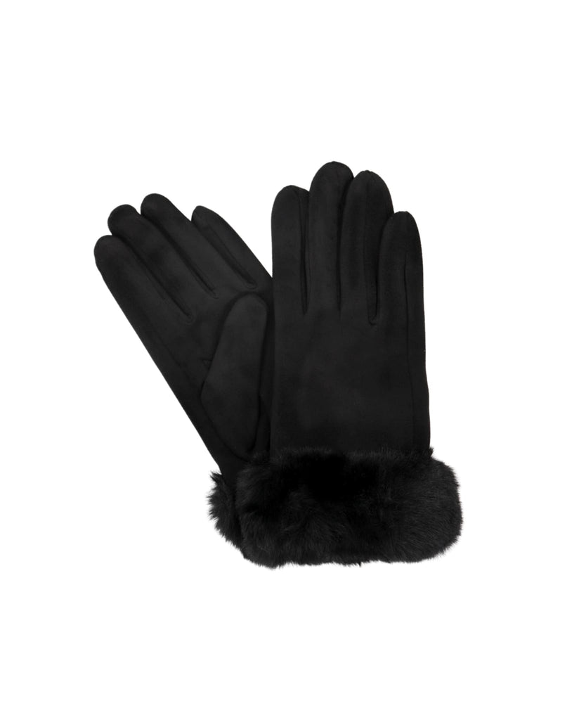 Black Faux Fur Gloves