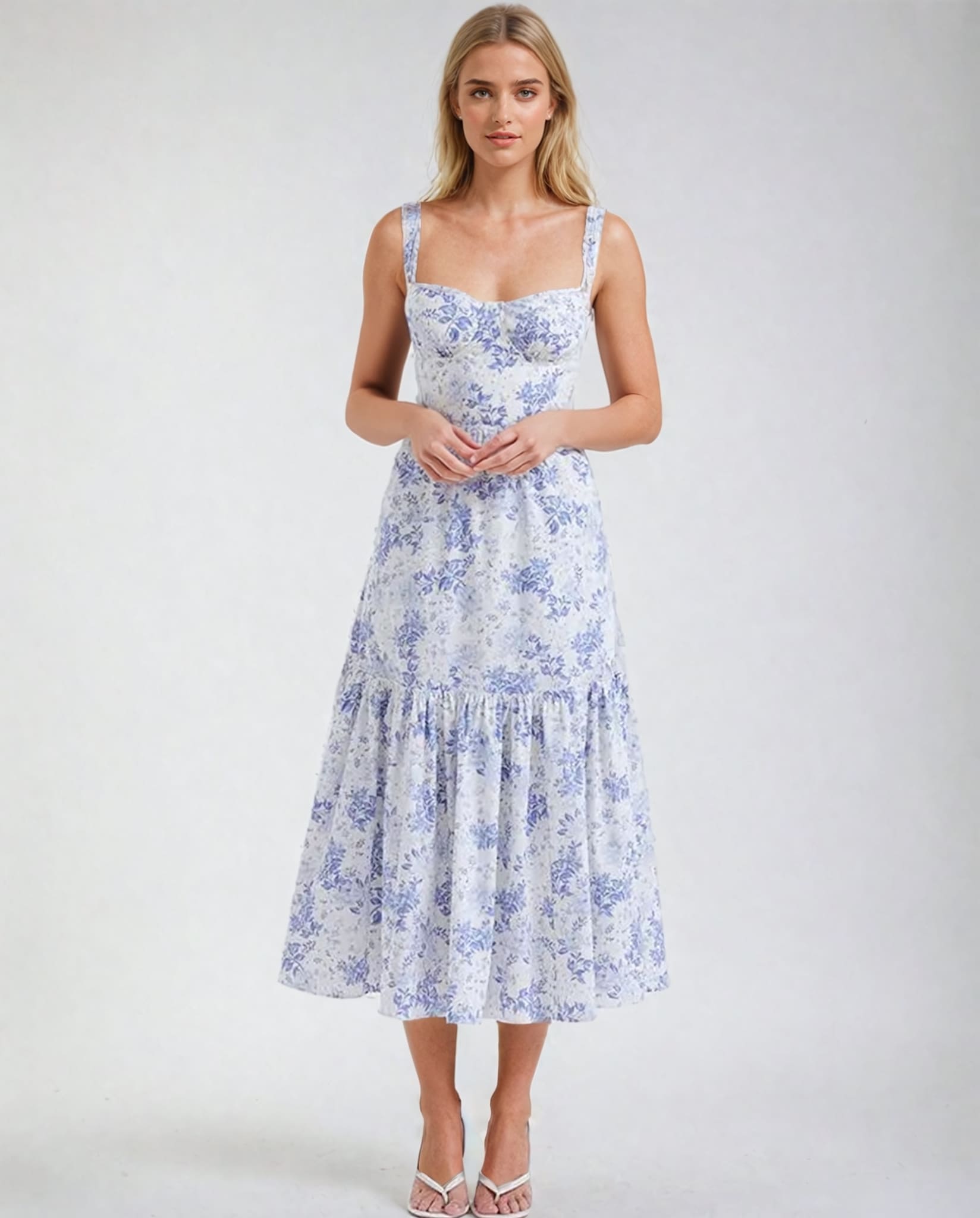 Blue Floral Summer Dress