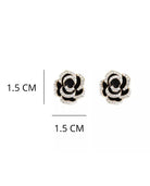 Camellia Flower Stud Earrings Size