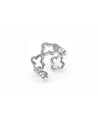 Stylish silver clover ring with sparkling details from Coventina Collection.