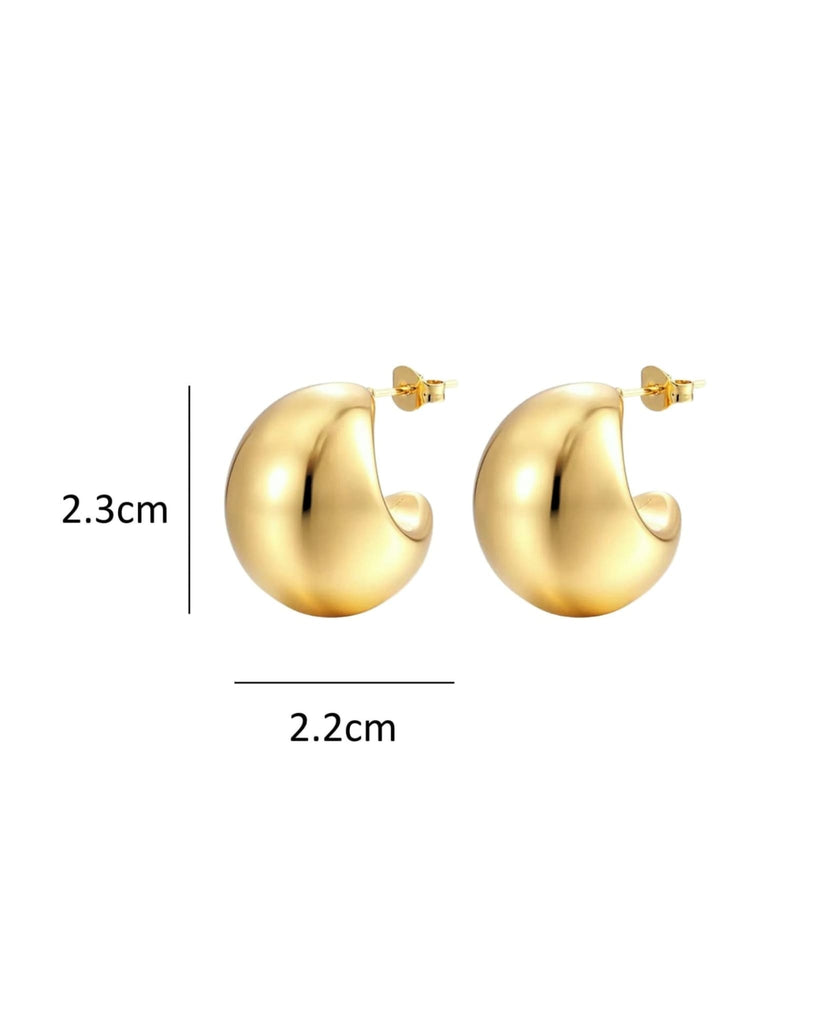 Chunky Gold Earrings Size