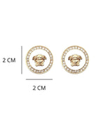 Coin Shaped Earrings White Size