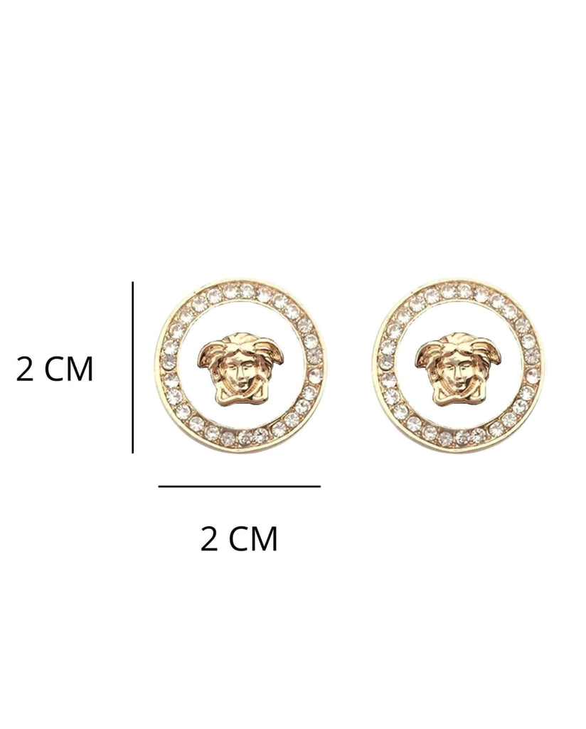 Coin Shaped Earrings White Size