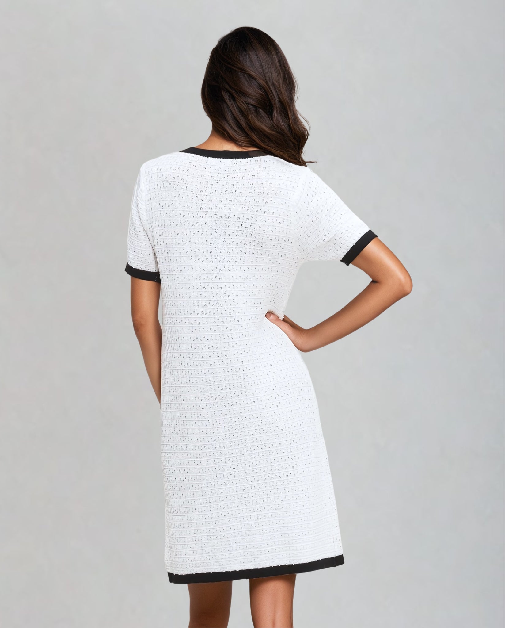 Crochet Style Summer Dress In White