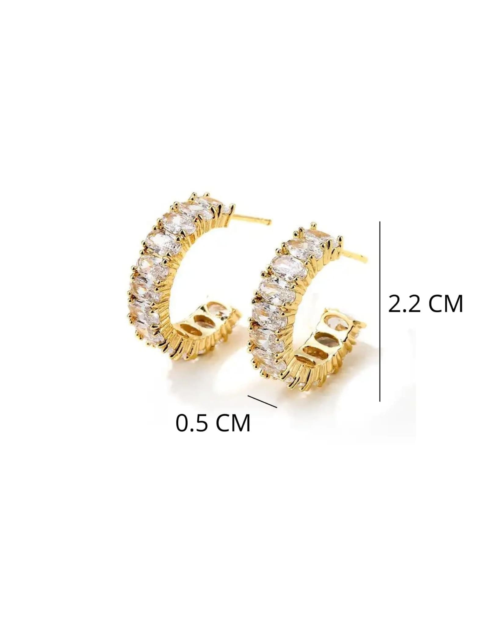 Crystal Hoop Earrings In Gold Size