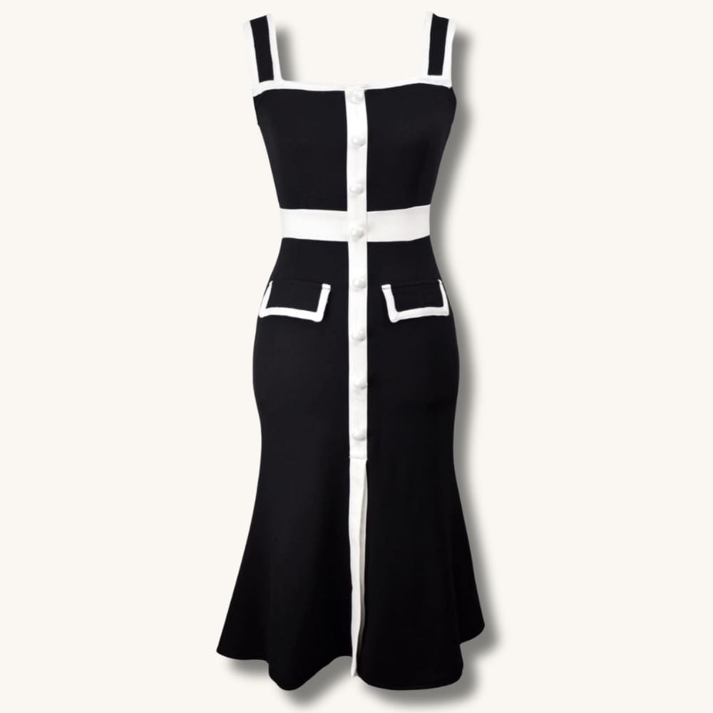 Classic summer dress with white trim from Coventina Collection