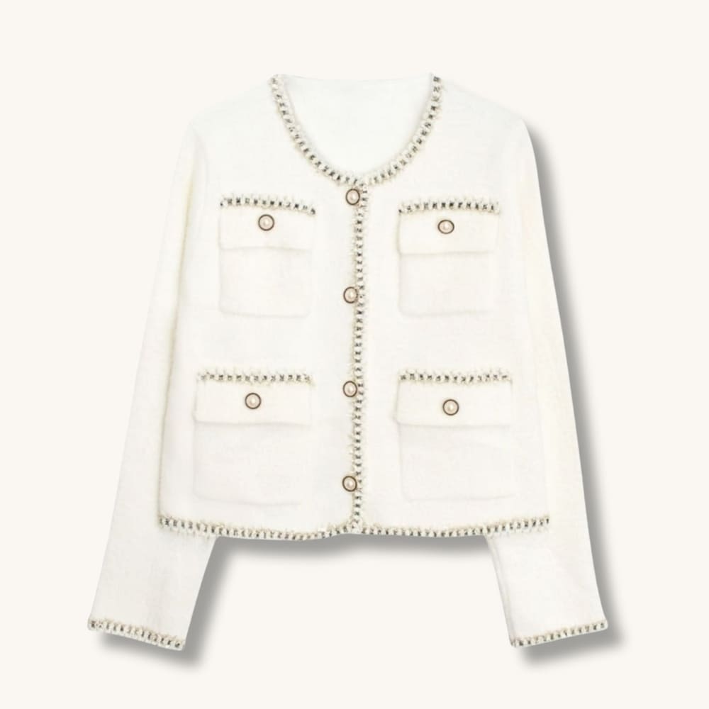 White cardigan jacket from Coventina Collection