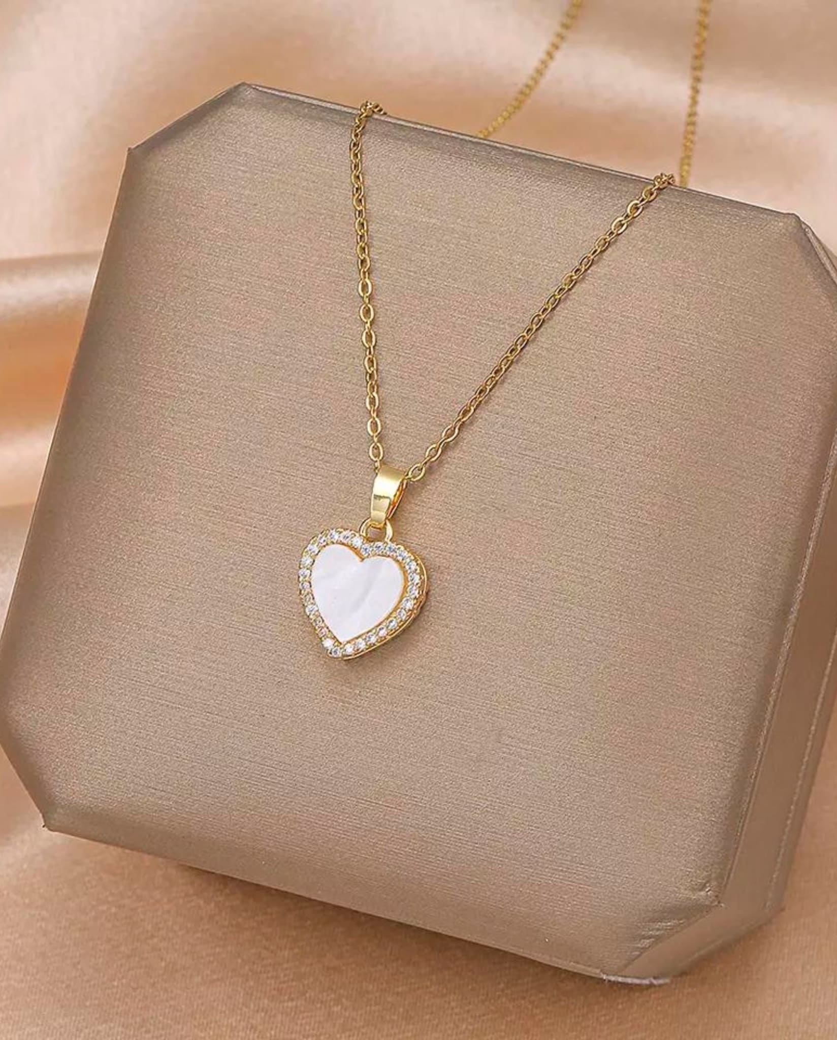 Double Sided Heart Pendant Necklace