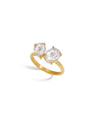 Gold-plated ring with dual crystal design – Dual Crystal Ring