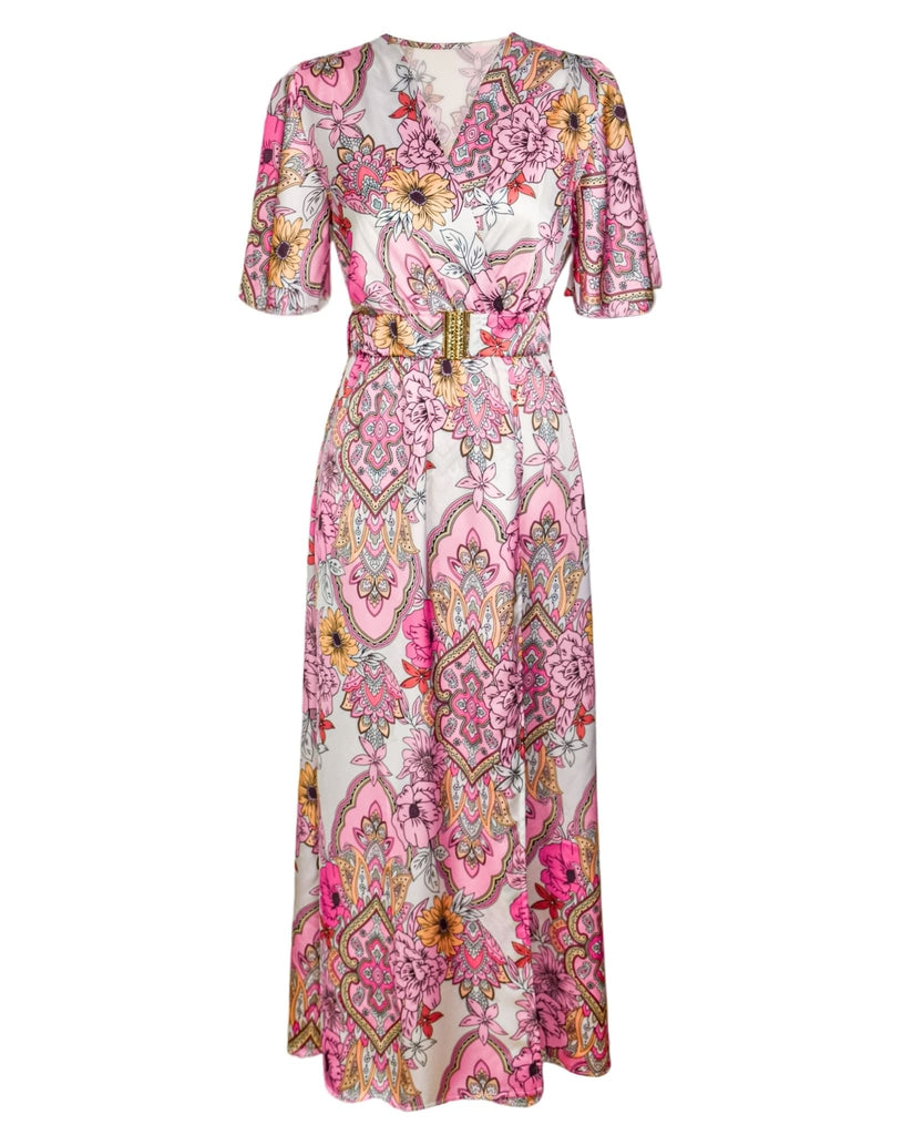 Floral Satin Maxi Dress