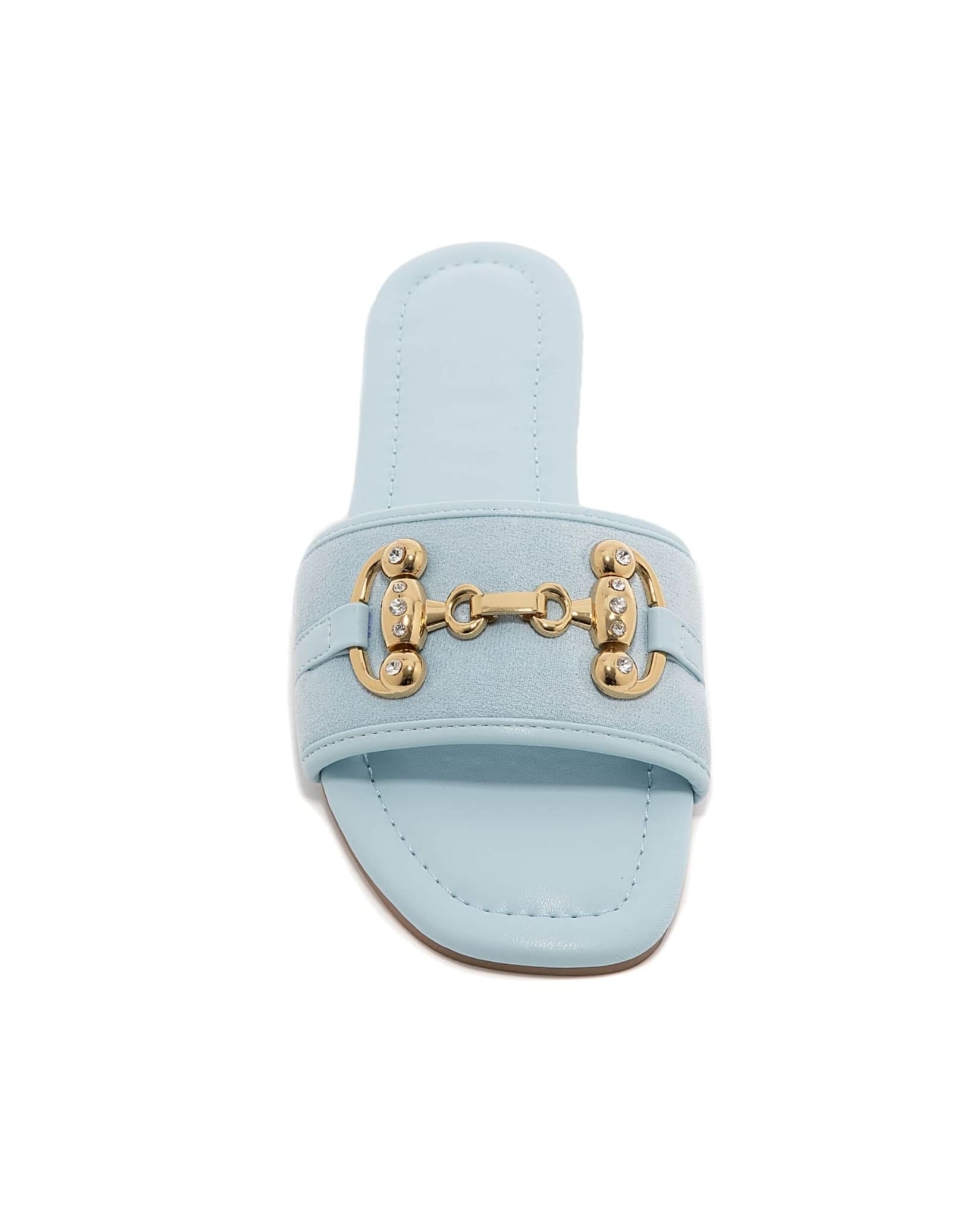 Gold Buckle Sandals In Blue