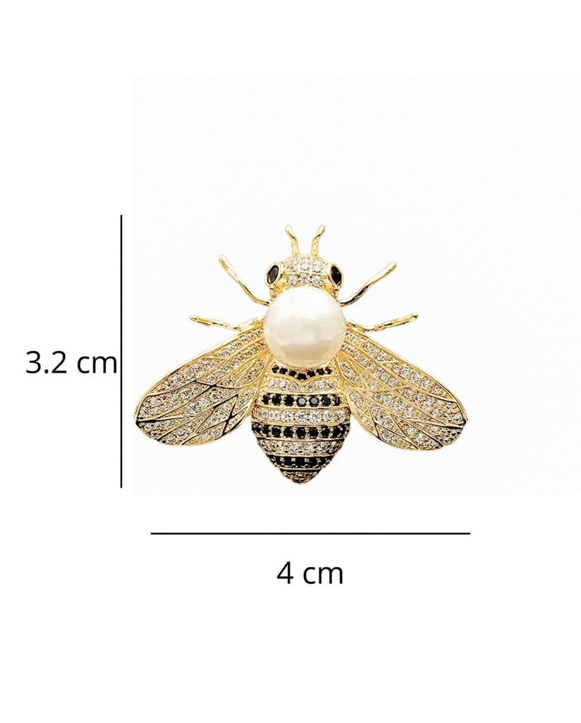 Gold Plated Bee Brooch Size