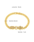 Gold Plated Leopard Bracelet In White Size