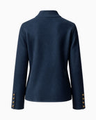 Back of Heritage Knit Jacket in Navy on a white background.