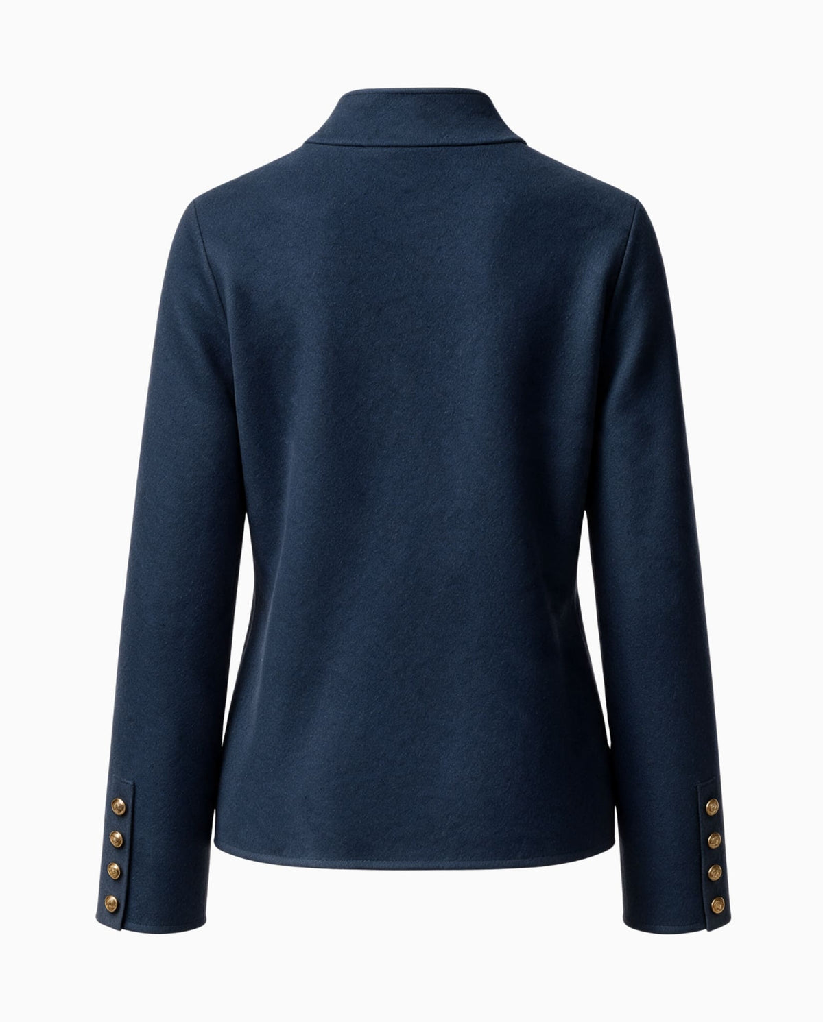 Back of Heritage Knit Jacket in Navy on a white background.