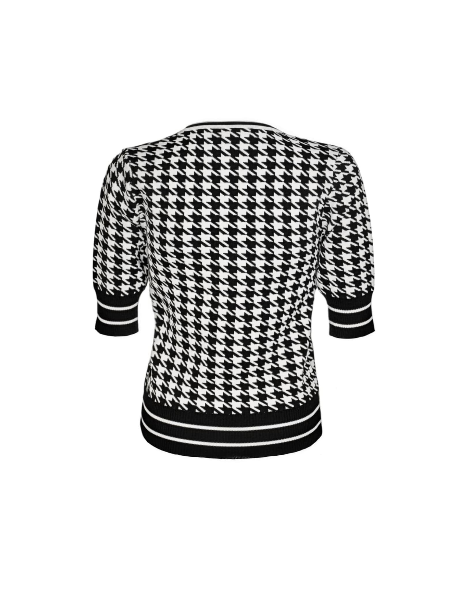 Houndstooth Knit Top