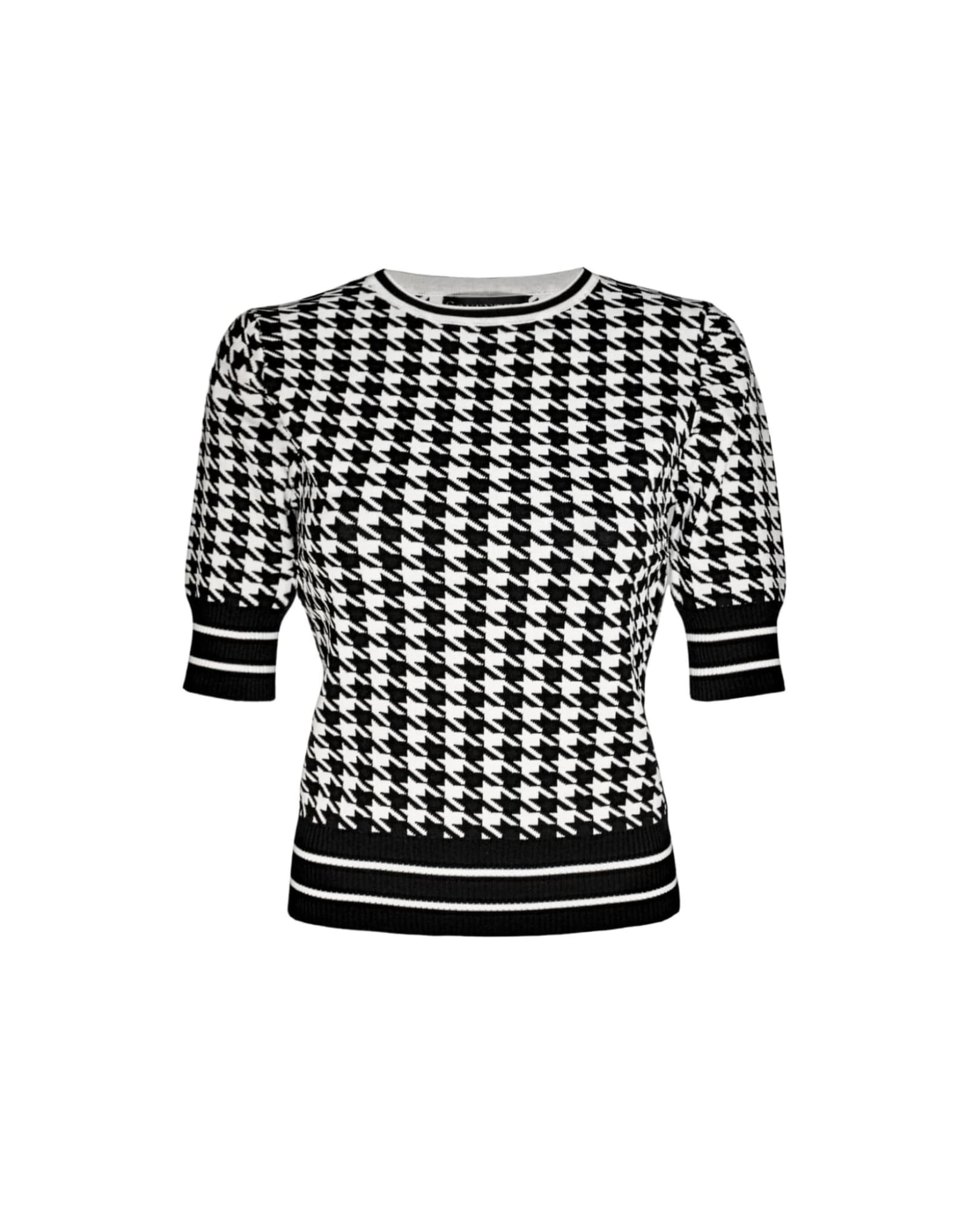 Houndstooth Knit Top