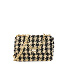 Houndstooth Tweed Crossbody Bag Beige