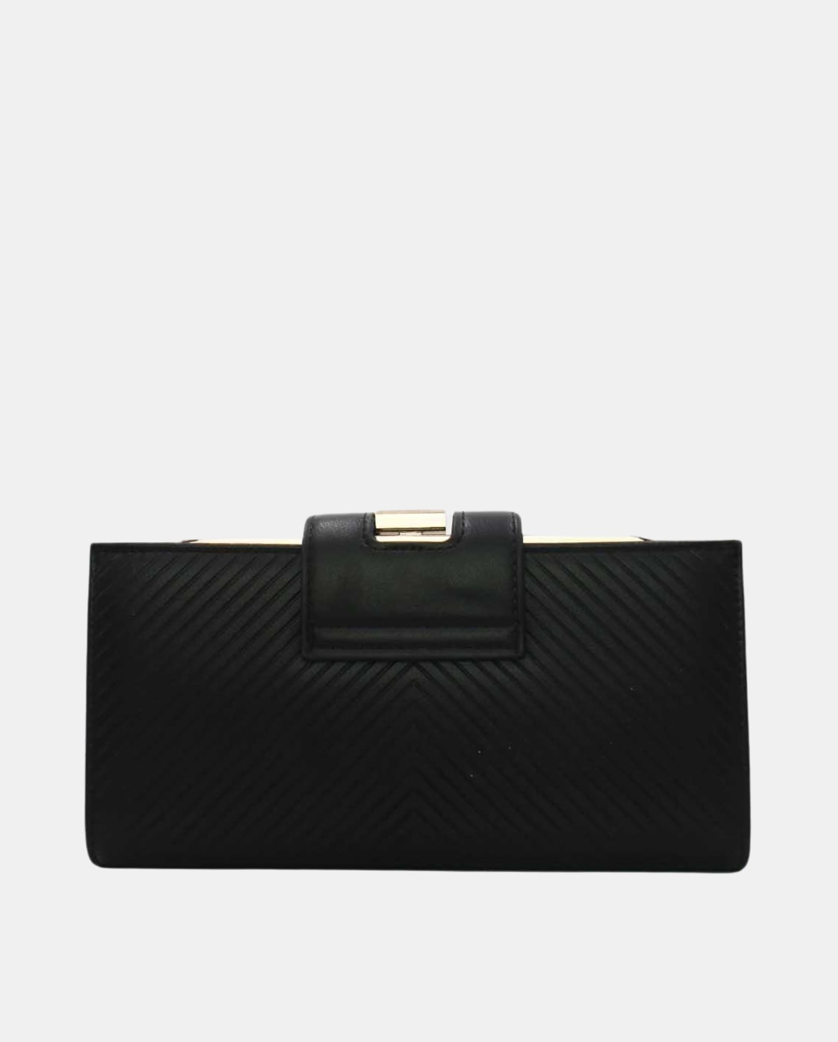 Large Wallet With Gold Details Black