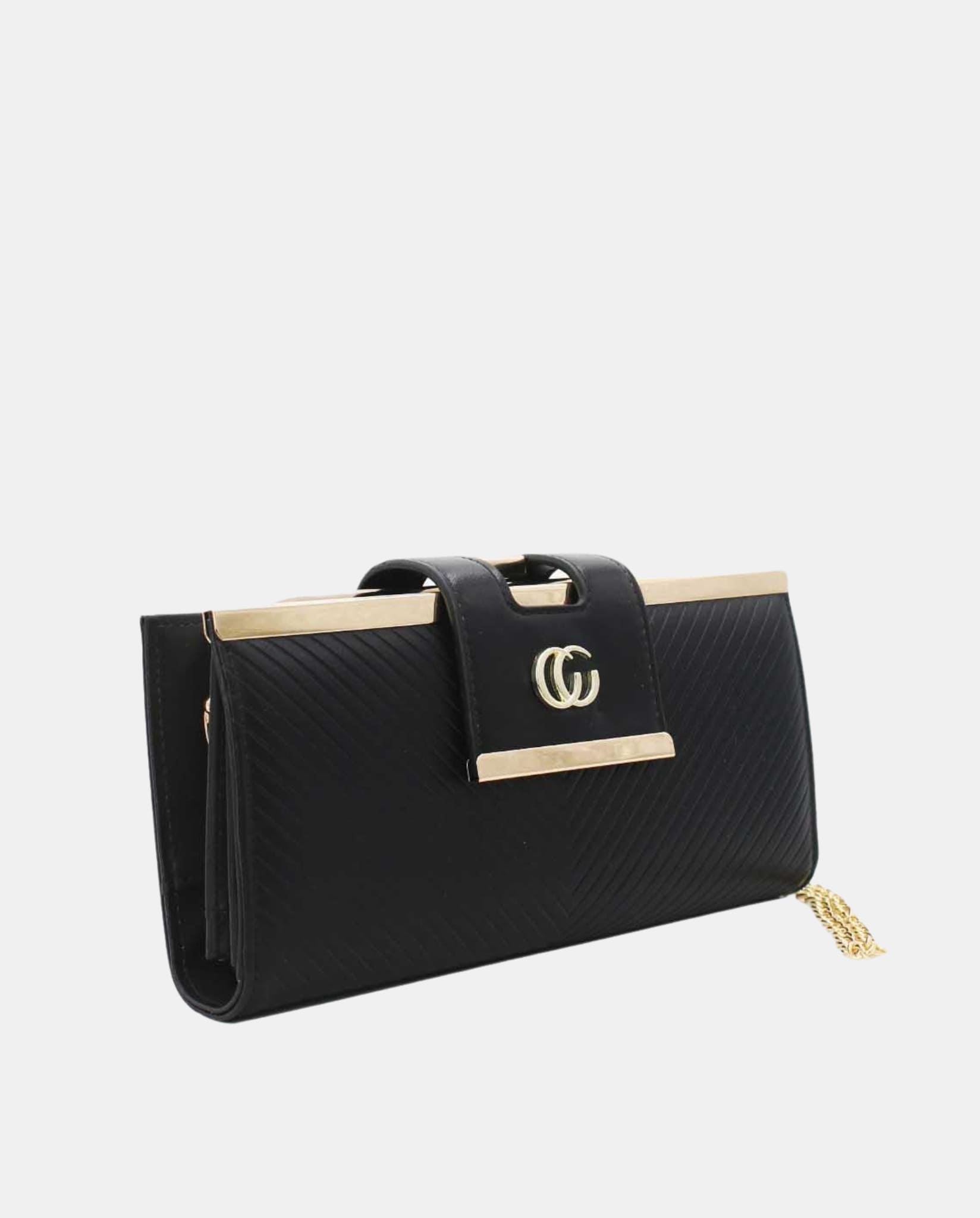 Large Wallet With Gold Details Black