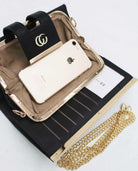 Large Wallet With Gold Details Black