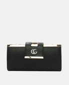 Large Wallet With Gold Details In Black