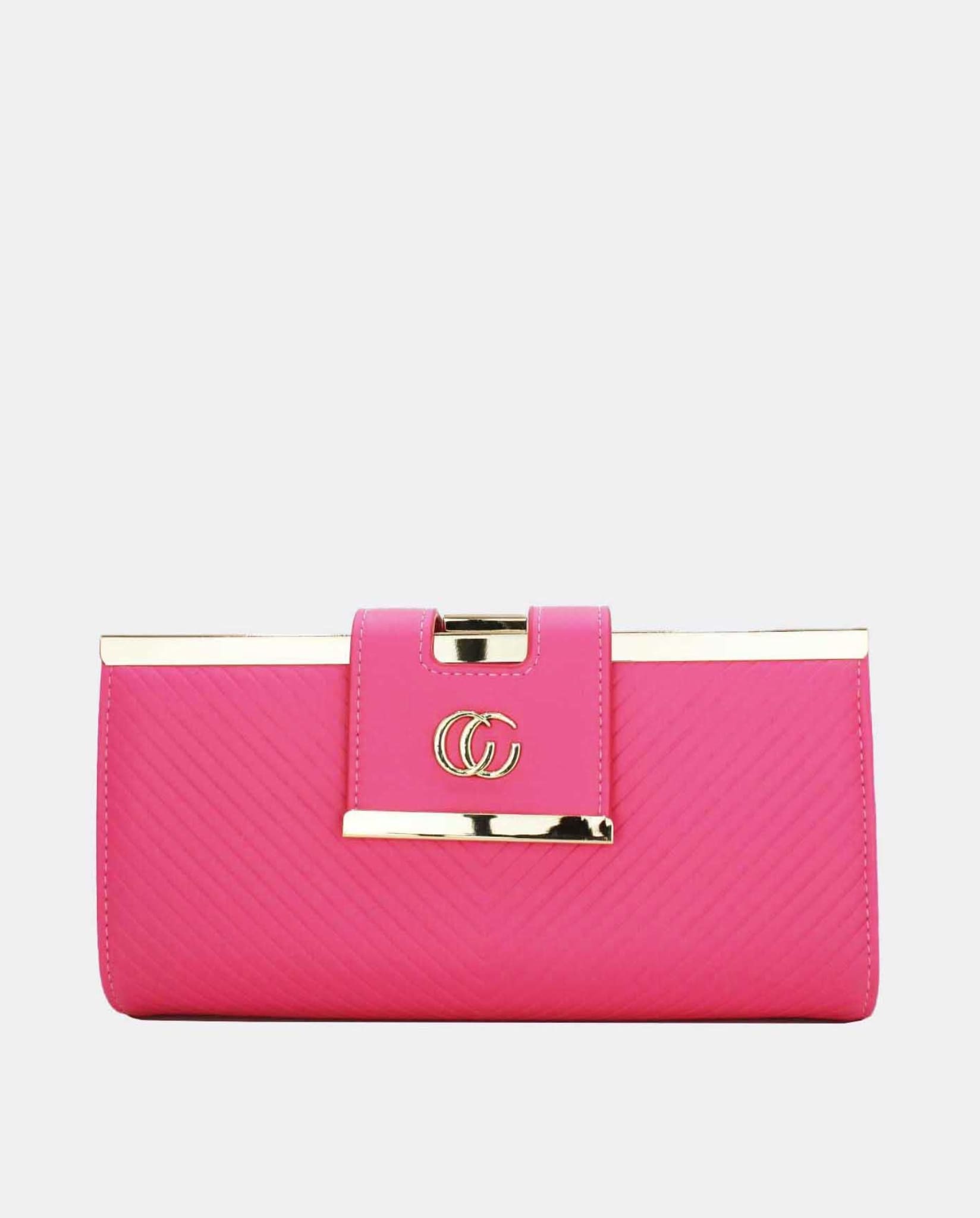 Large Wallet With Gold Details In Pink