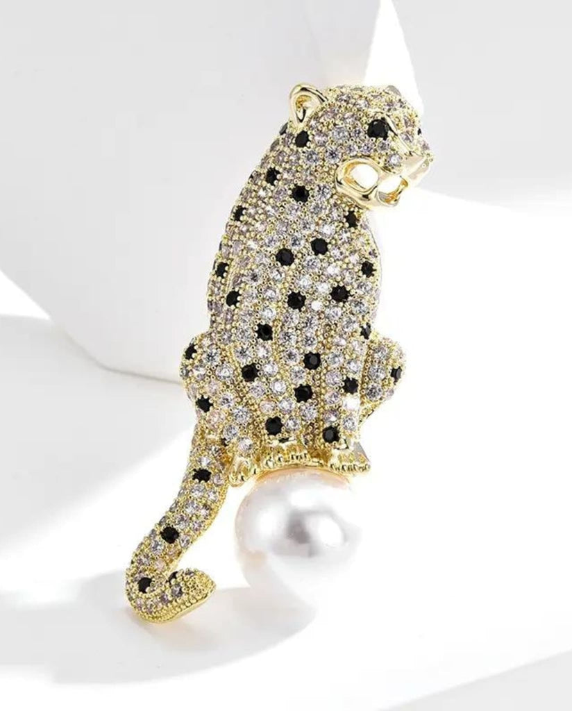 Leopard Pearl Brooch