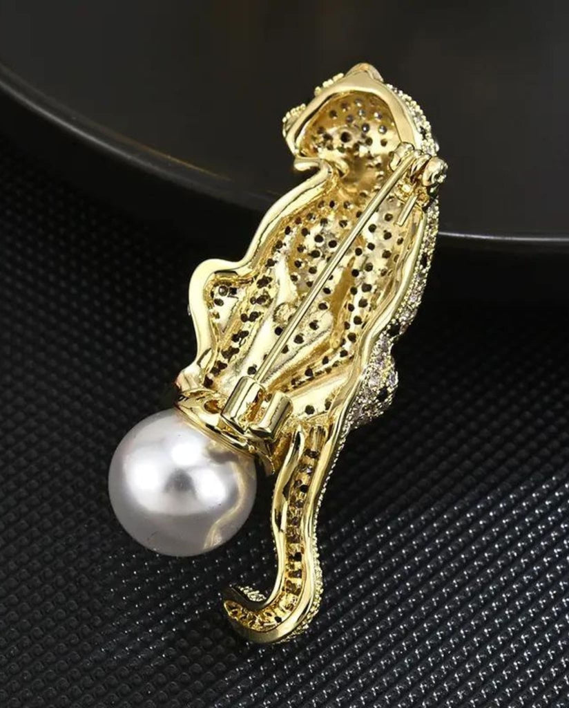 Leopard Pearl Brooch