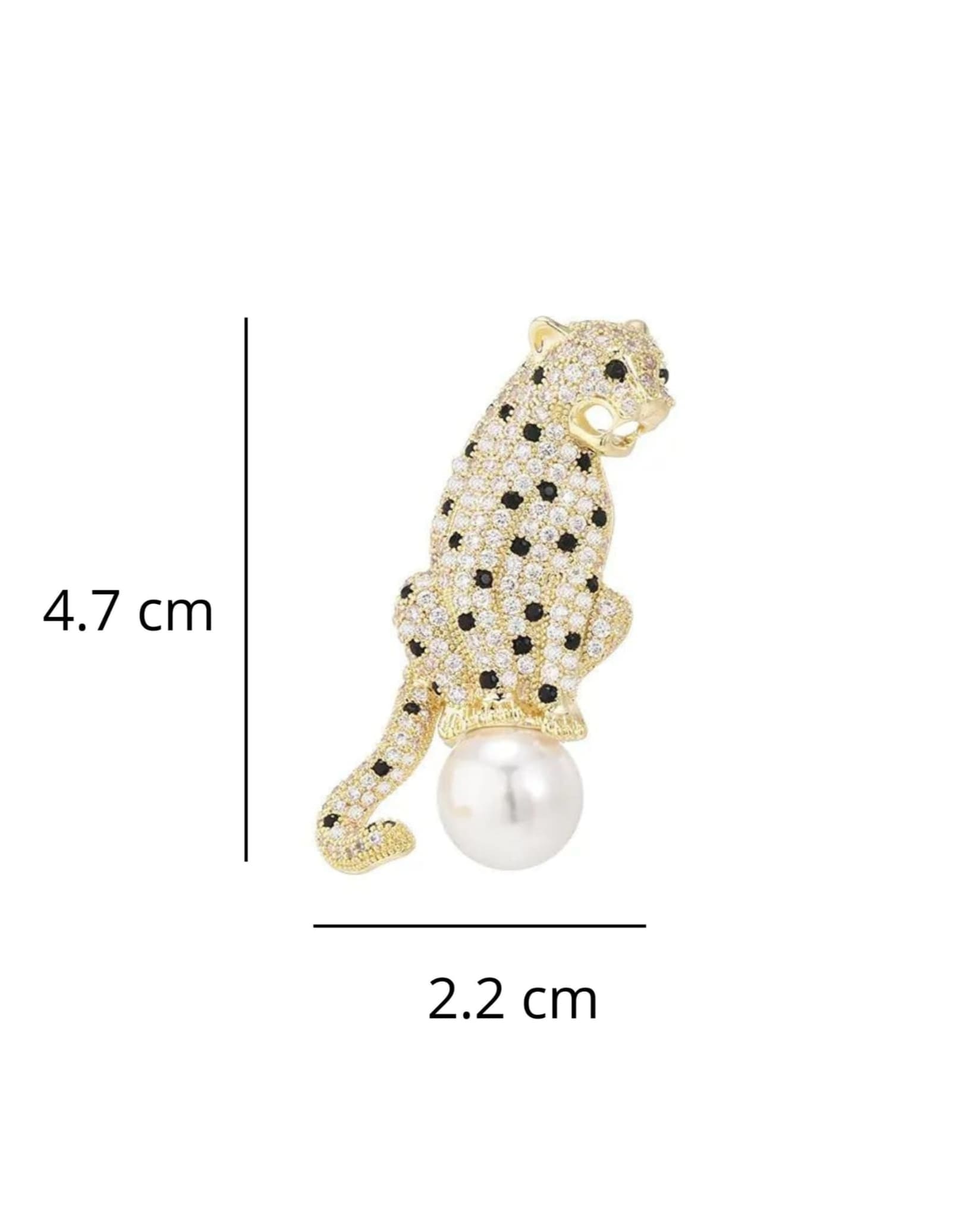 Leopard Pearl Brooch Size