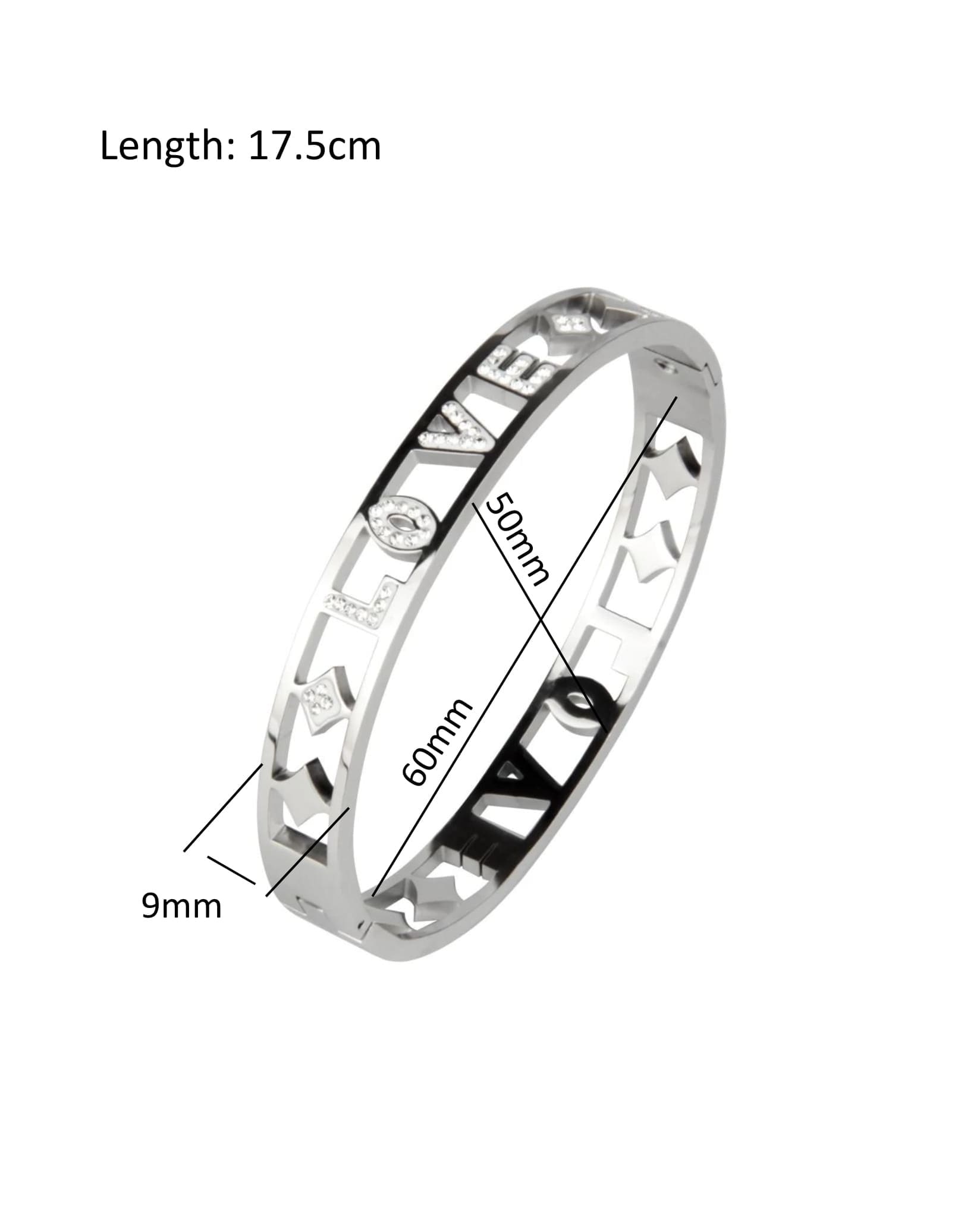 Love Bangle Bracelet In Silver Size