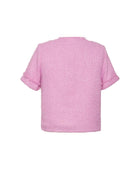 Short Sleeve Tweed Top Pink